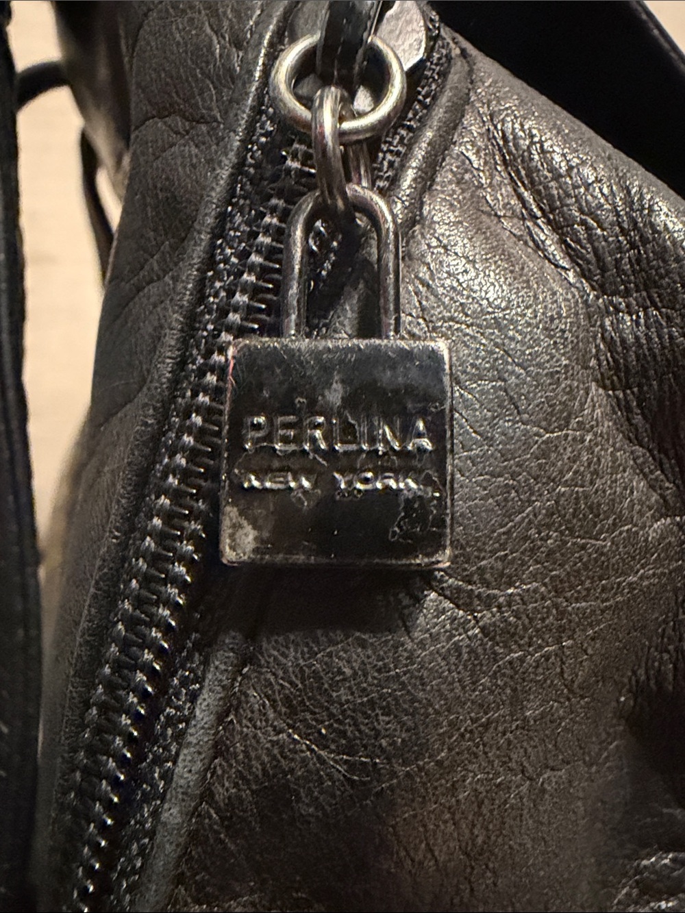 Perlina Black Leather Small Backpack - Picture 12 of 14